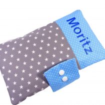 Windeltasche mit Namen Sterne mit blau