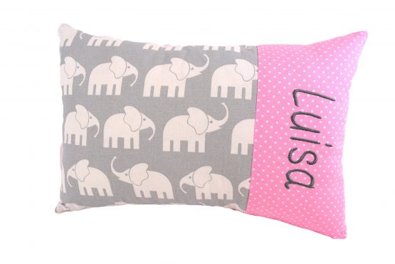 Kissen mit Namen Elefanten rosa