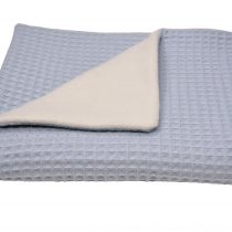 Babydecke Waffelpique rauchblau