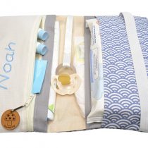 Windeltasche mit Namen Muschel blau