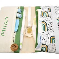 Windeltasche mit Namen Regenbogen