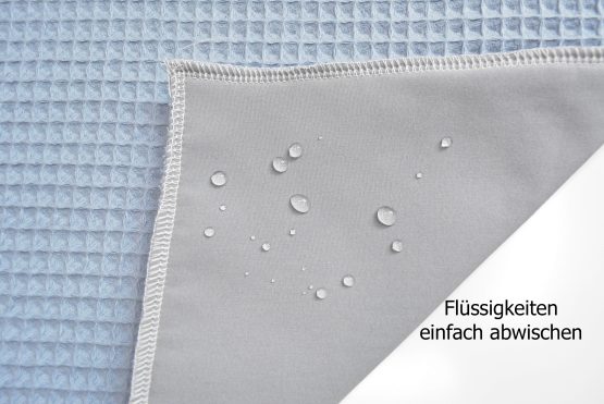 Wickelunterlage abwaschbar Waffelstoff blau