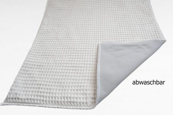 Wickelunterlage abwaschbar Waffelpique grau