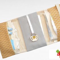 Windeltasche 3 Seiten Muschel senf