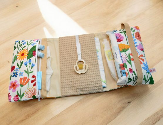 3 Seiten Windeltasche XXL Blumen