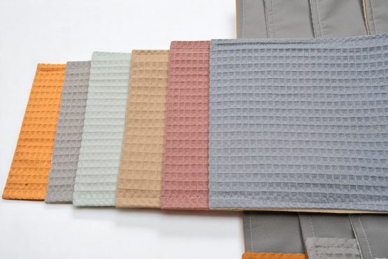 2 in 1 Windeltasche Waffelstoff senf. Wickelunterlage mit Fächern