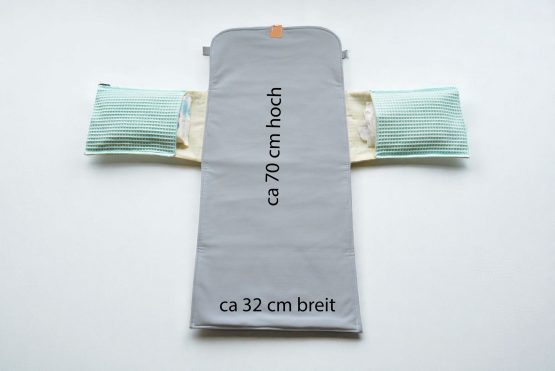 2 in 1 Windeltasche Waffelstoff senf. Wickelunterlage mit Fächern