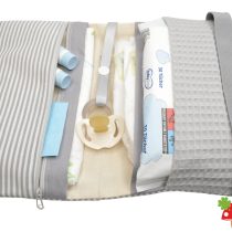 Windeltasche Streifen grau